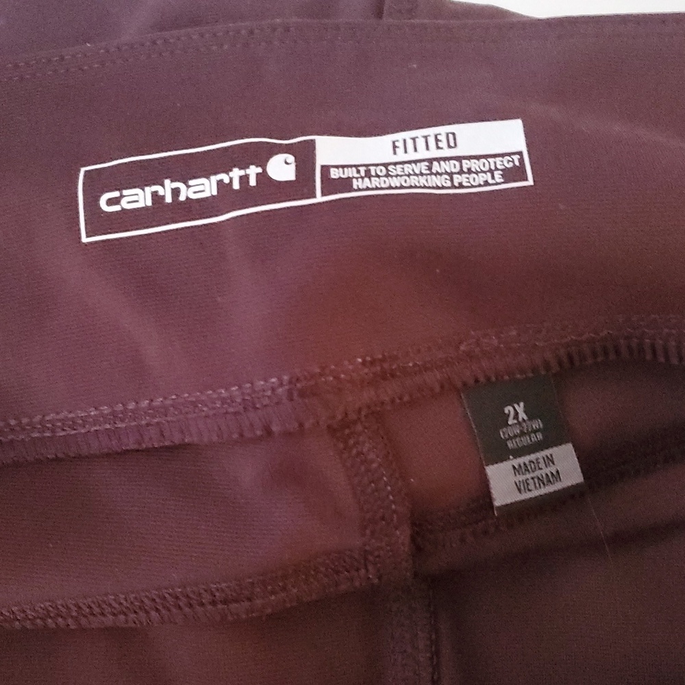 Womens Carhartt Brown Fitted Leggings Size 2X Zip Pocket - Picture 9 of 12